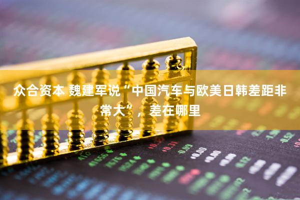 众合资本 魏建军说“中国汽车与欧美日韩差距非常大”，差在哪里