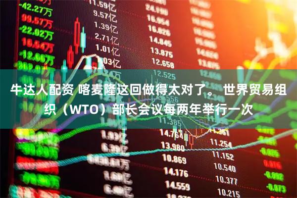 牛达人配资 喀麦隆这回做得太对了。 世界贸易组织（WTO）部长会议每两年举行一次