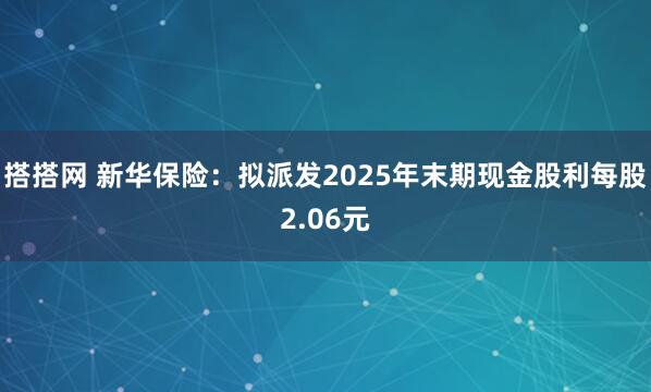 搭搭网 新华保险：拟派发2025年末期现金股利每股2.06元